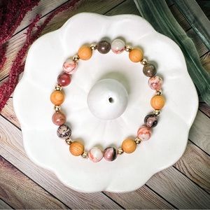 Balance | Pink Zebra Jasper & Sandalwood Aromatherapy Gemstone Bracelet